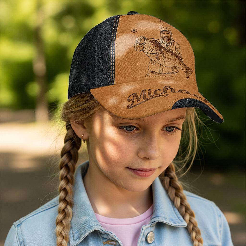 Personalisierte Angelmütze für Papa/Ehemann/Sohn - Klassische Angelmütze