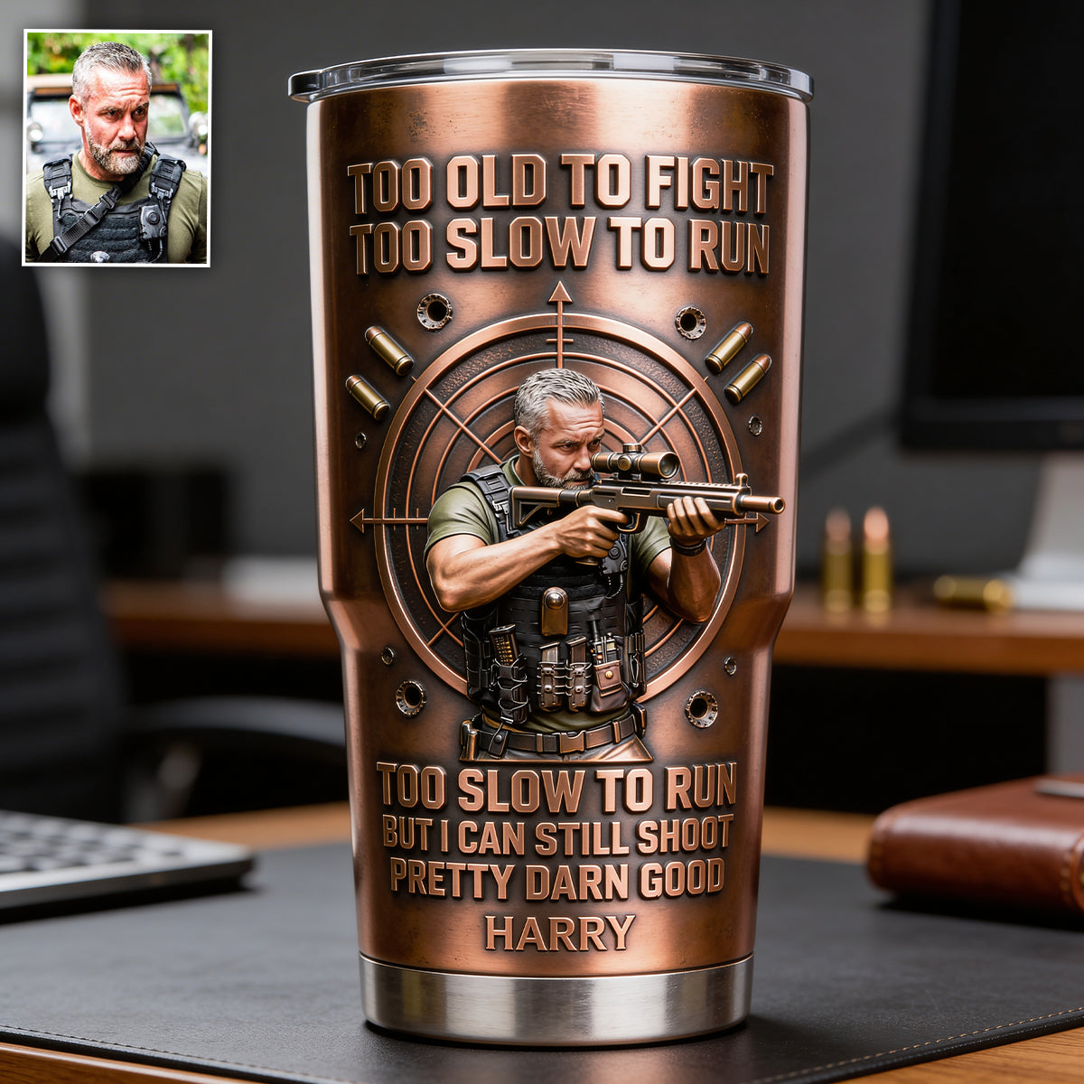 Vieil homme mais toujours capable de tirer - Tasse personnalisée pour vétéran