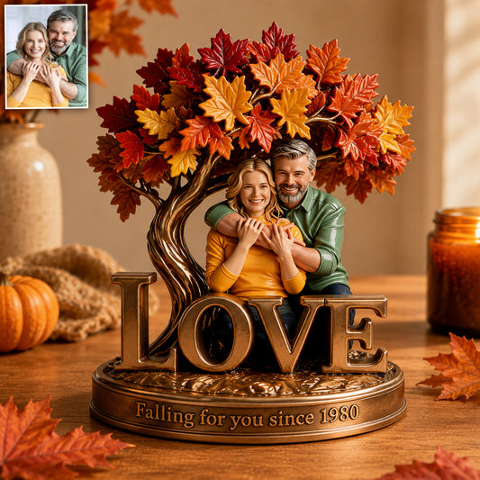 Herbstliche Stimmung - Personalisierte Paar-Acrylplakette mit 2 Seiten