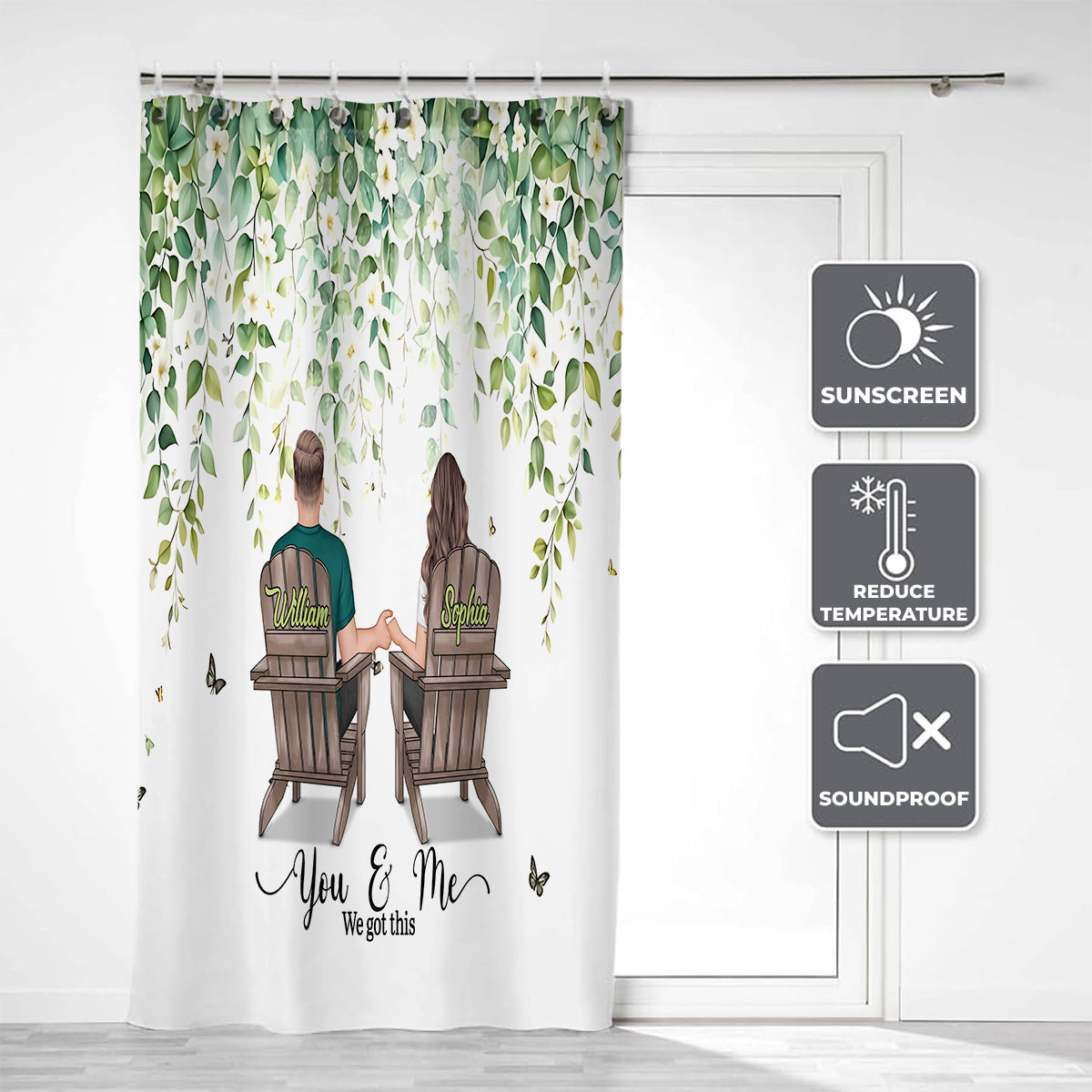 You & Me We Got This - Personalized Couple Blackout Window Curtain/ Drapes Set