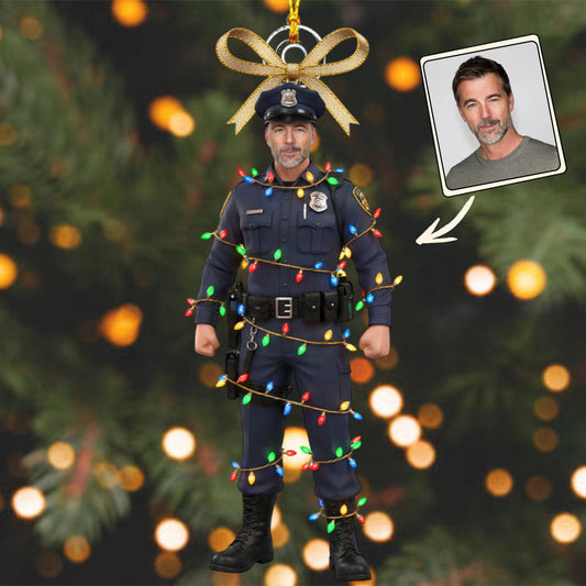 Der Beschützer der Feiertage – Personalisierter Polizeibeamter-Weihnachtsschmuck