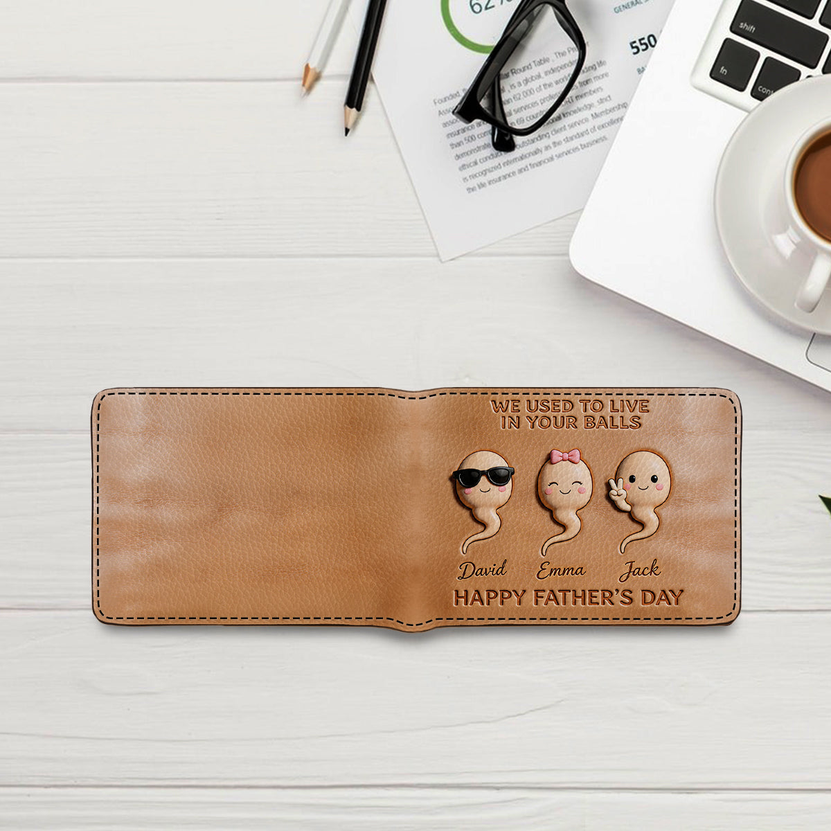 Personalisierte Foto - Individuelle Leder Geldbörse für Väter