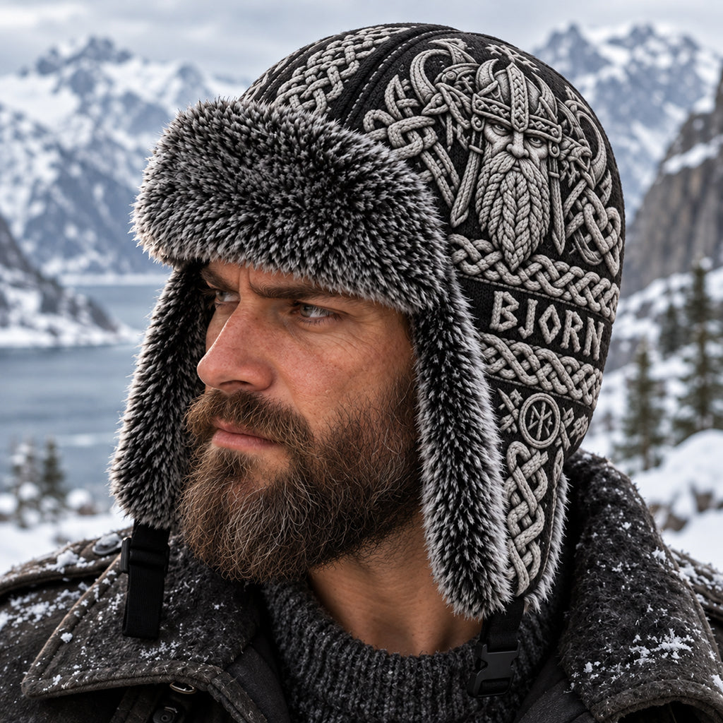 Viking Spirit - Personalisierte Wikinger-Trappermütze