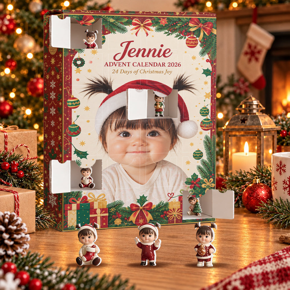 24 Days Of Christmas Joy - Personalized Kid Advent Calendar With 3D Collectibles