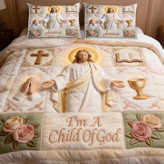 Ich bin ein Kind Gottes – Personalisiertes christliches Quilt-Set