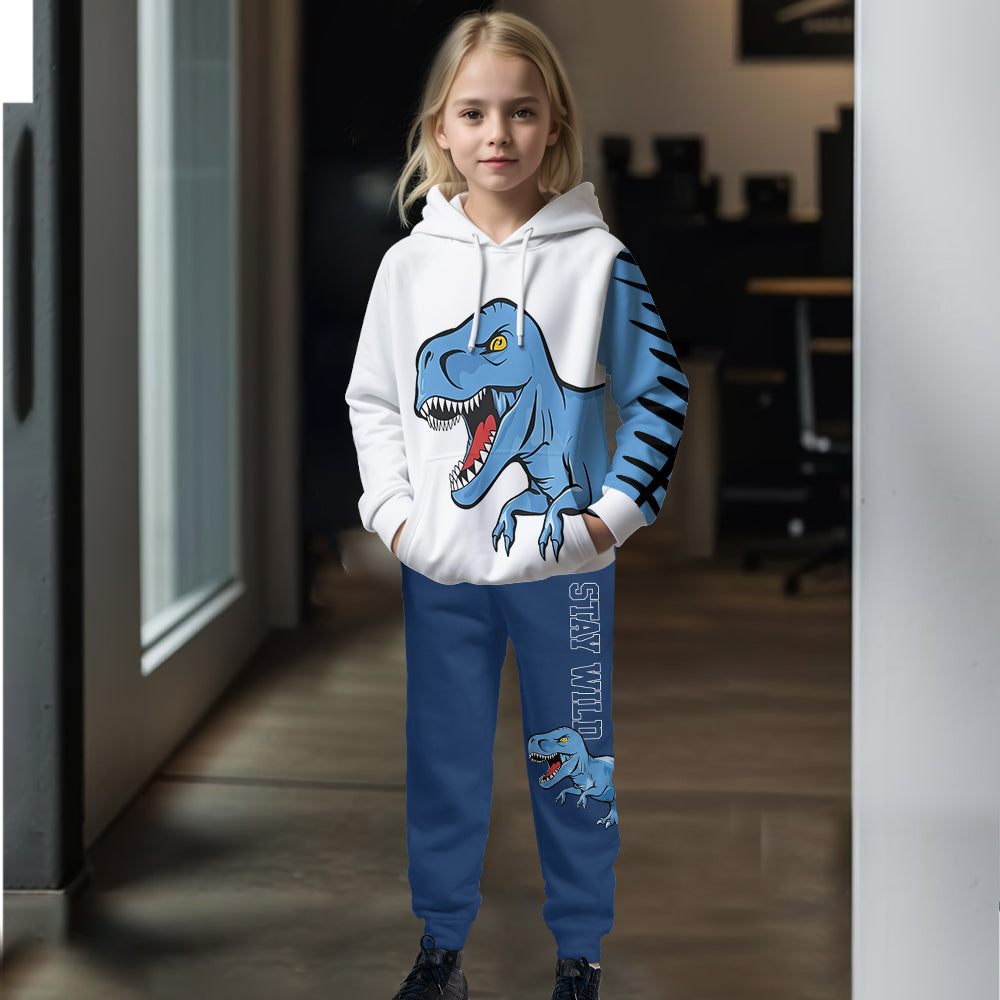 Liebe Dinosaurier - Personalisierter Kinder Hoodie & Kinder Jogger Sweatpants