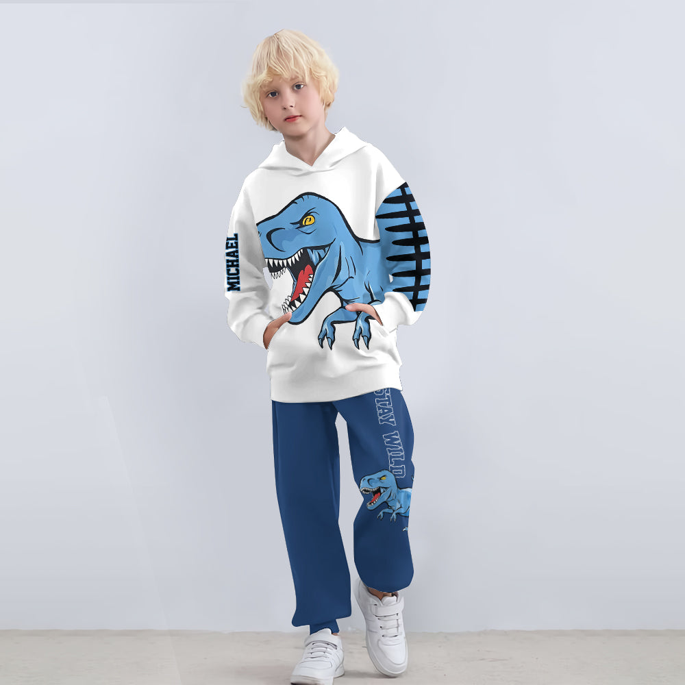 Liebe Dinosaurier - Personalisierter Kinder Hoodie & Kinder Jogger Sweatpants