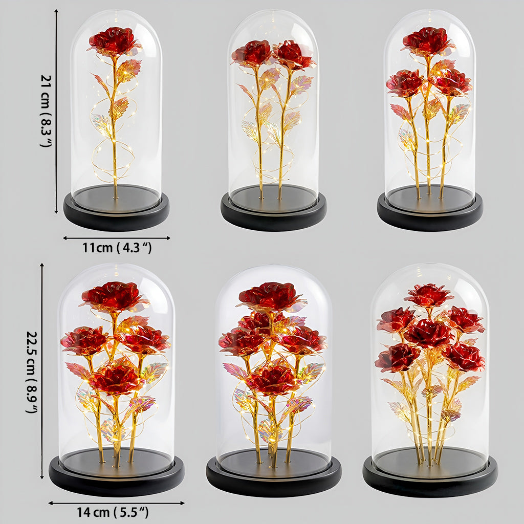 Faith Hope Love - Personalized Breast Cancer Awareness Glowing Roses Glass Dome