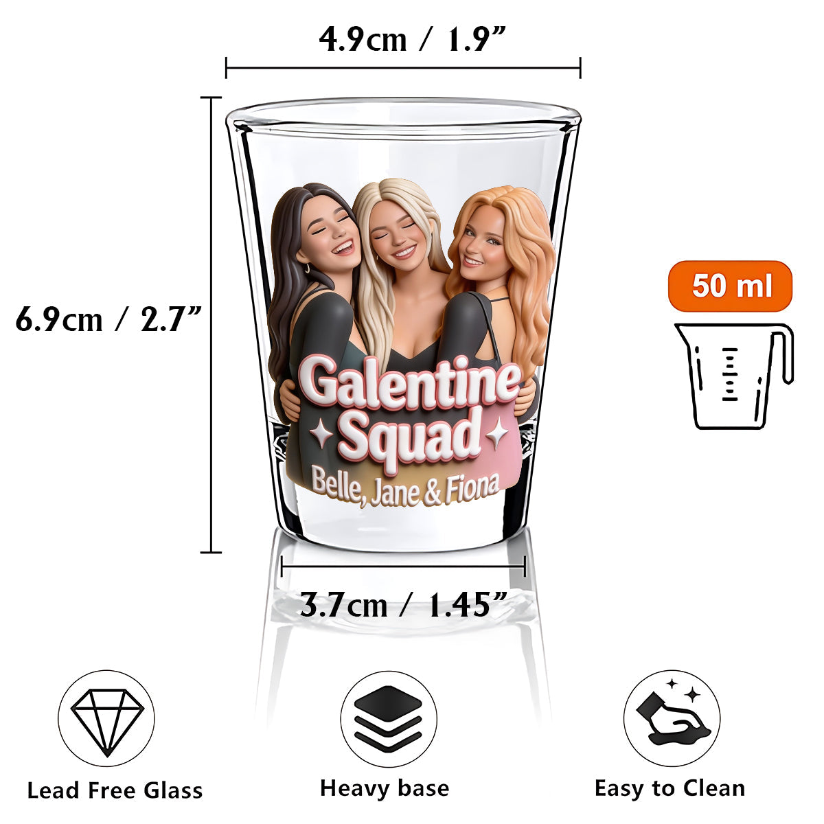 Galentine Squad – Personalisierte Schnapsgläser für die beste Freundin