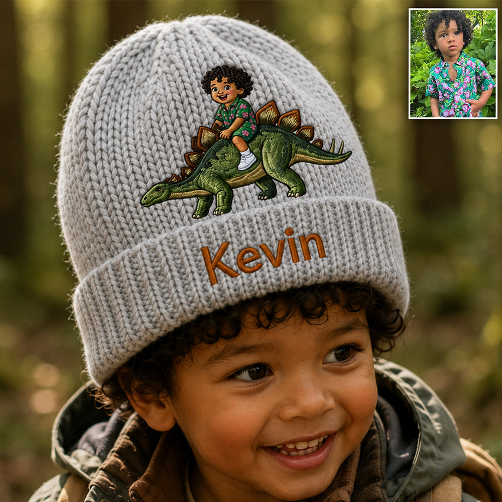 Dino Rider - Personalisierte Kinder-Mütze