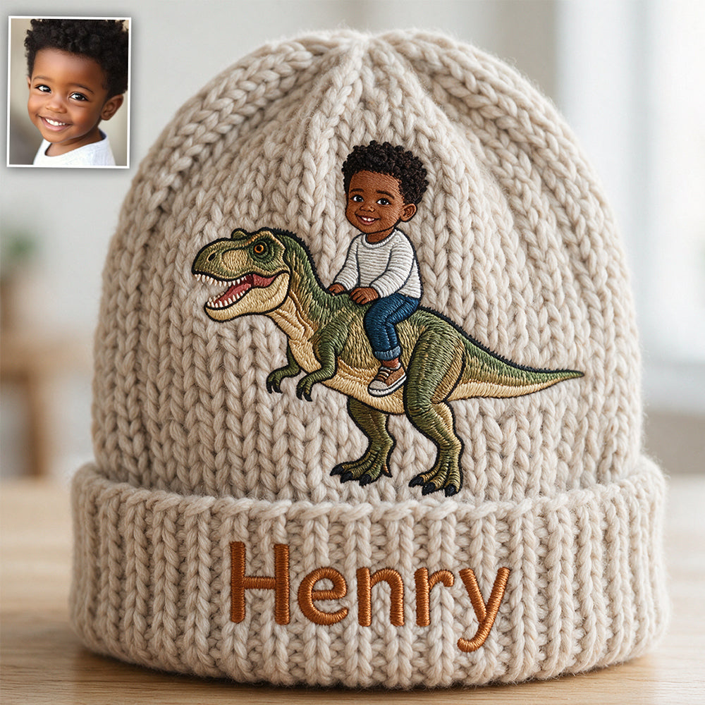 Dino Rider - Personalisierte Kinder-Mütze