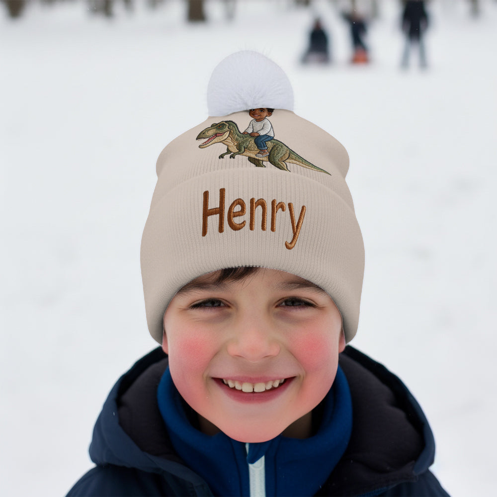 Dino Rider - Personalisierte Kinder-Mütze