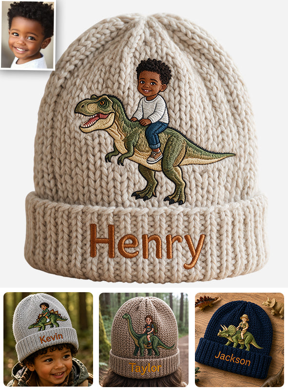 Dino Rider - Personalisierte Kinder-Mütze