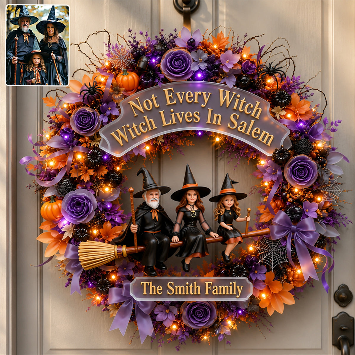 The Witch Is In - Personalized Witch LED Light Acrylic Sign