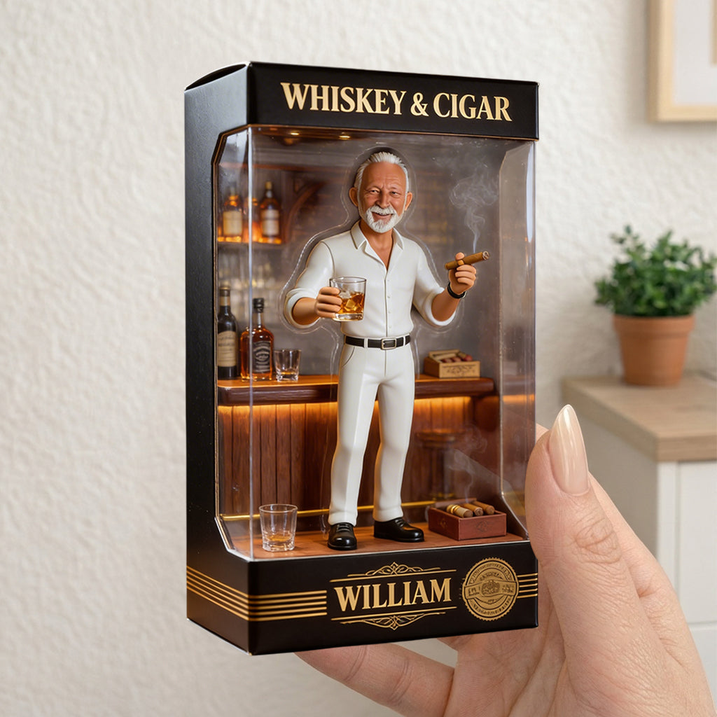 Whiskey And Cigar - Personalized Whisky Acrylic Display Box