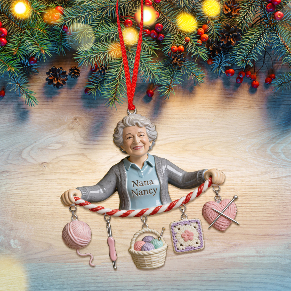 Liebe Häkelarbeit - Personalisierbarer Häkelornament mit Charm