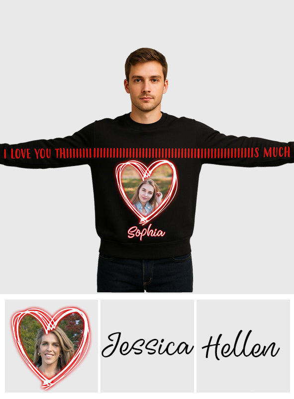I Love You This Much - Personalized Couple All Over Shirt
