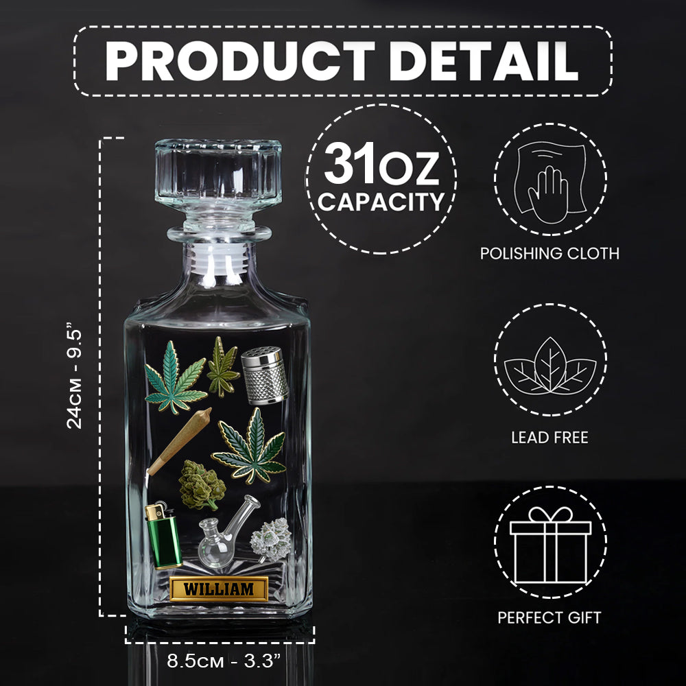 Grüne Zauberblätter – personalisiertes Weed-Whiskyglas