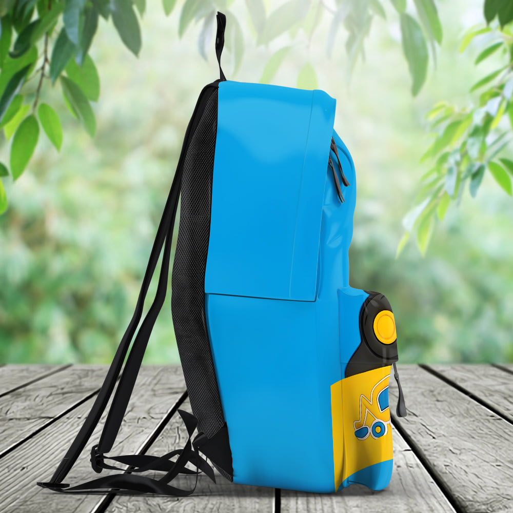 Niedliches Kindergeschenk mit Baggermotiv – personalisierter Kinderrucksack