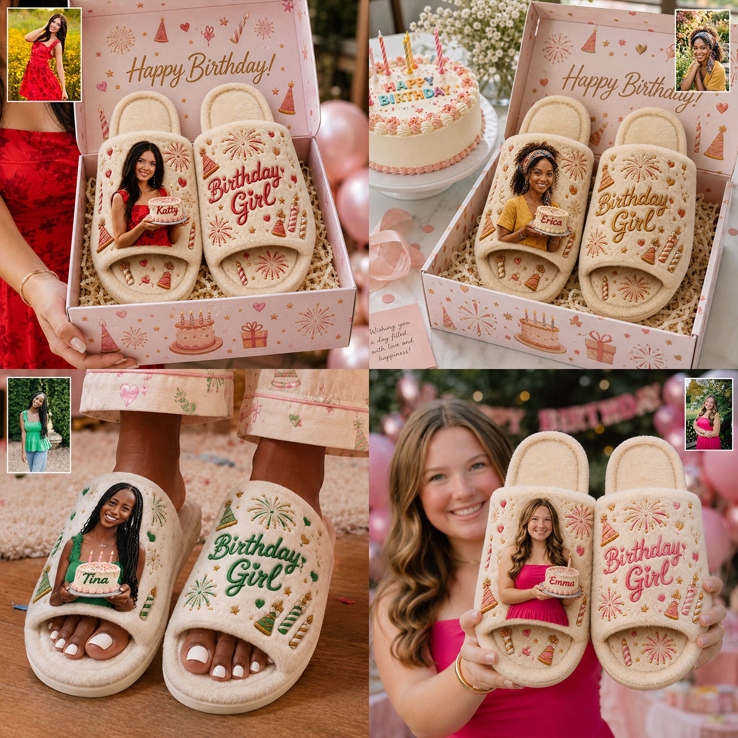 Jedes Foto Geburtstagsgeschenk - Personalisierte Geburtstags-Pantoffeln