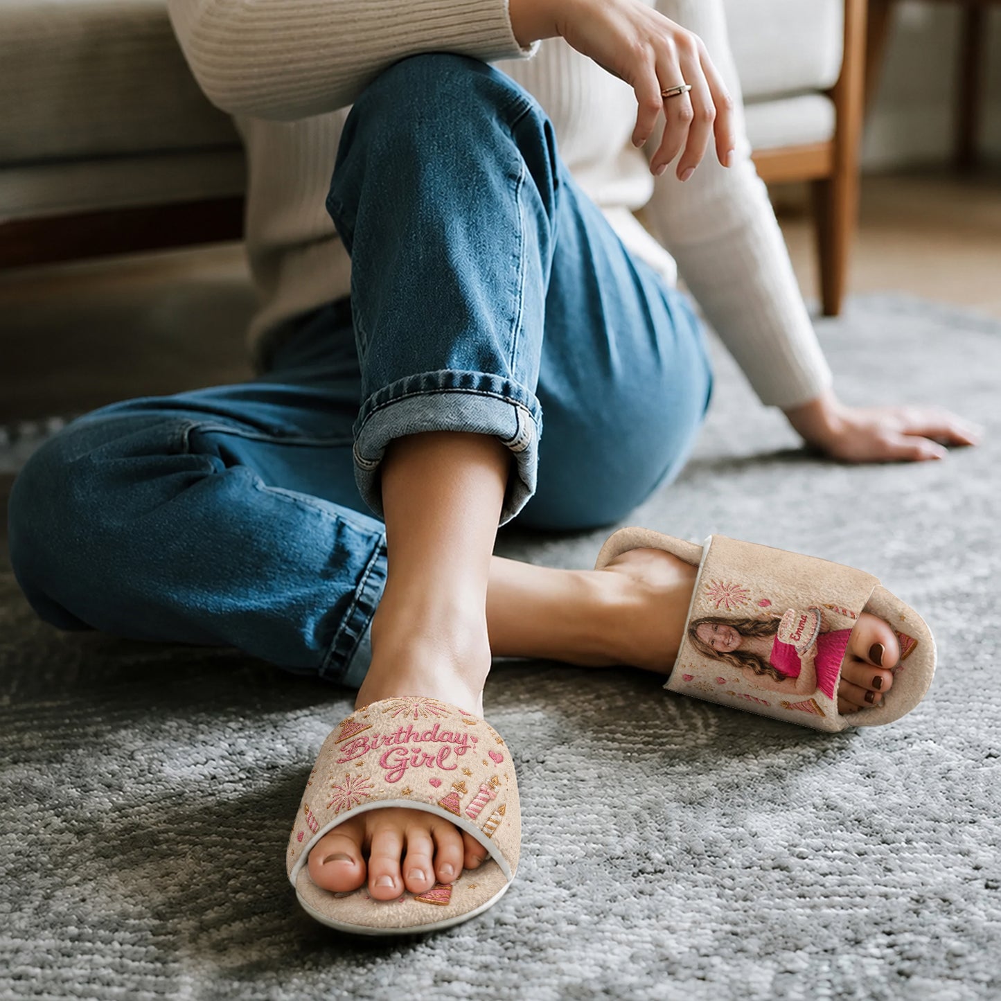 Jedes Foto Geburtstagsgeschenk - Personalisierte Geburtstags-Pantoffeln