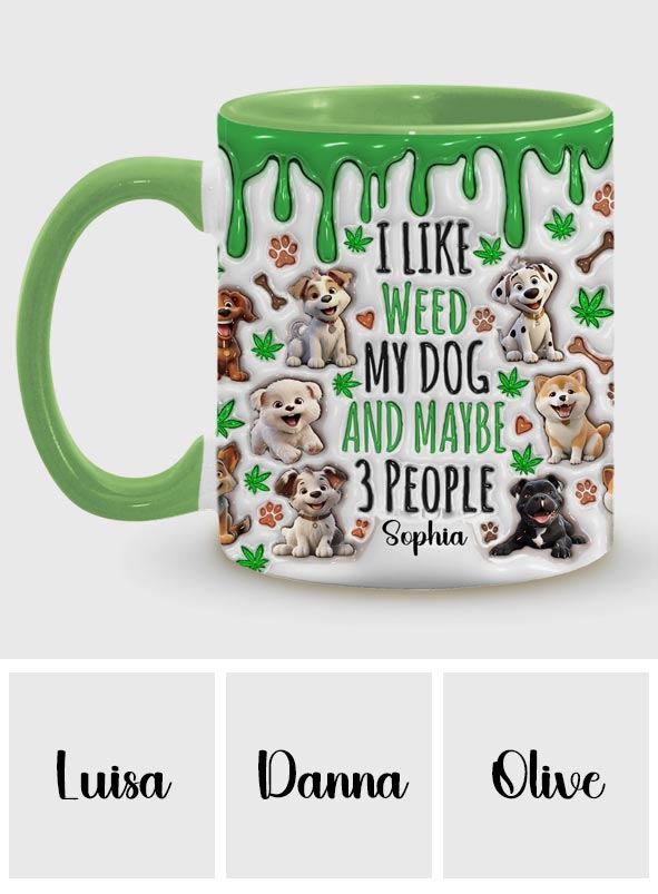 J'aime les chiens et le cannabis - Mug personnalisé avec une touche cannabis