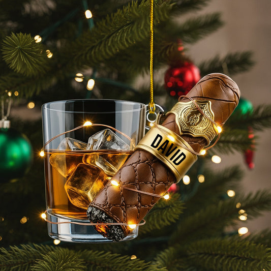 Whisky & Zigarre – Personalisierter Whisky-Anhänger