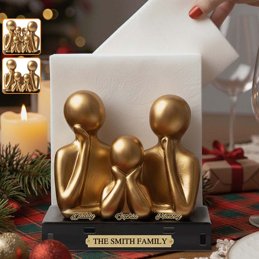 Cadeau de Noël pour la famille - Porte-essuie-tout familial personnalisé