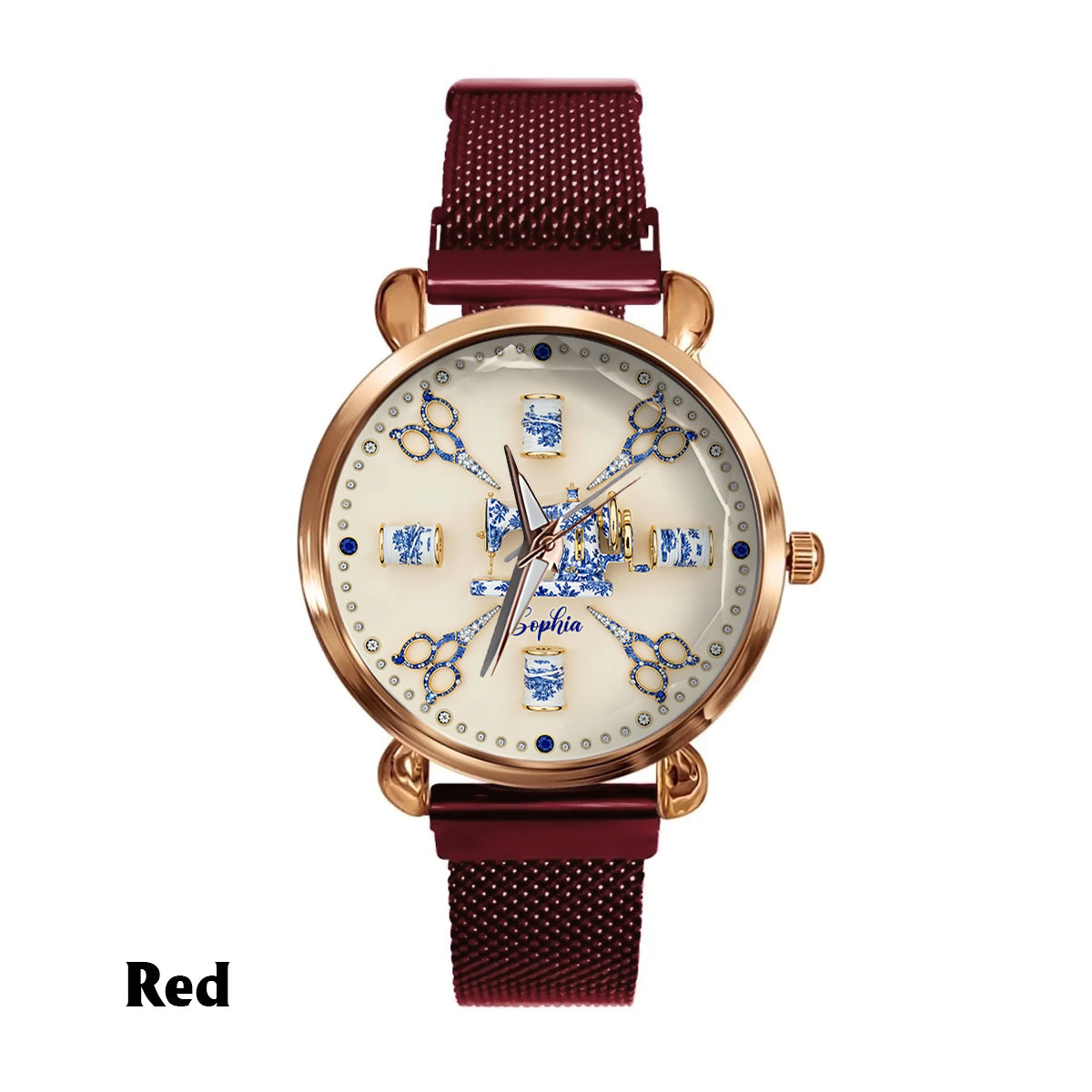 Couture Toile de Jouy - Montre-bracelet personnalisée pour femme