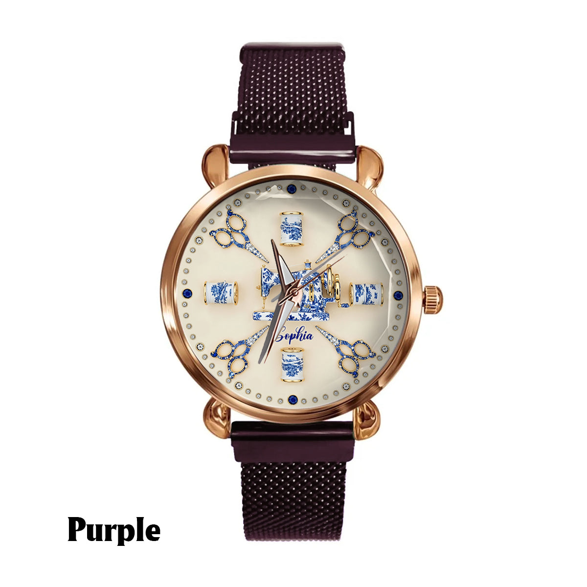 Couture Toile de Jouy - Montre-bracelet personnalisée pour femme