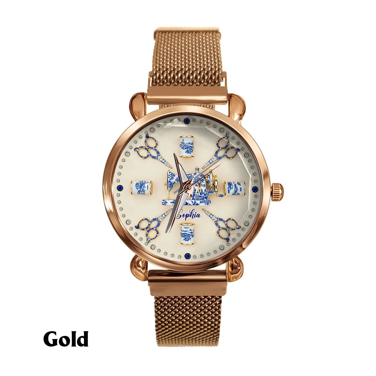 Couture Toile de Jouy - Montre-bracelet personnalisée pour femme