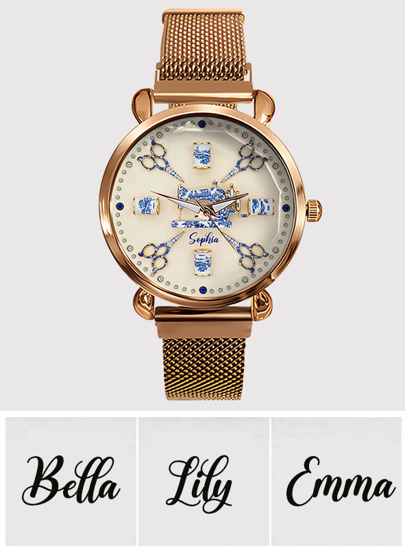 Couture Toile de Jouy - Montre-bracelet personnalisée pour femme