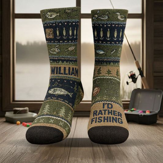 Ich würde lieber angeln – personalisierte Angelsocken
