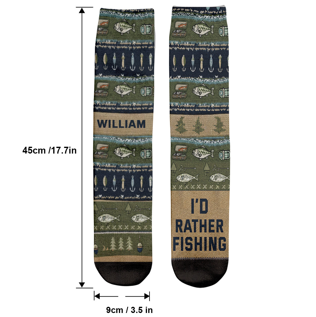 Ich würde lieber angeln – personalisierte Angelsocken