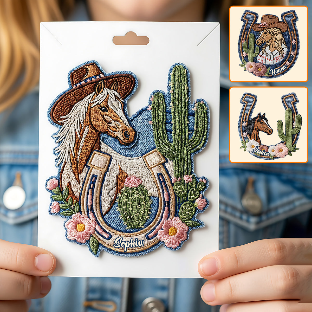 Style rodéo western - Épinglette de cowgirl personnalisée