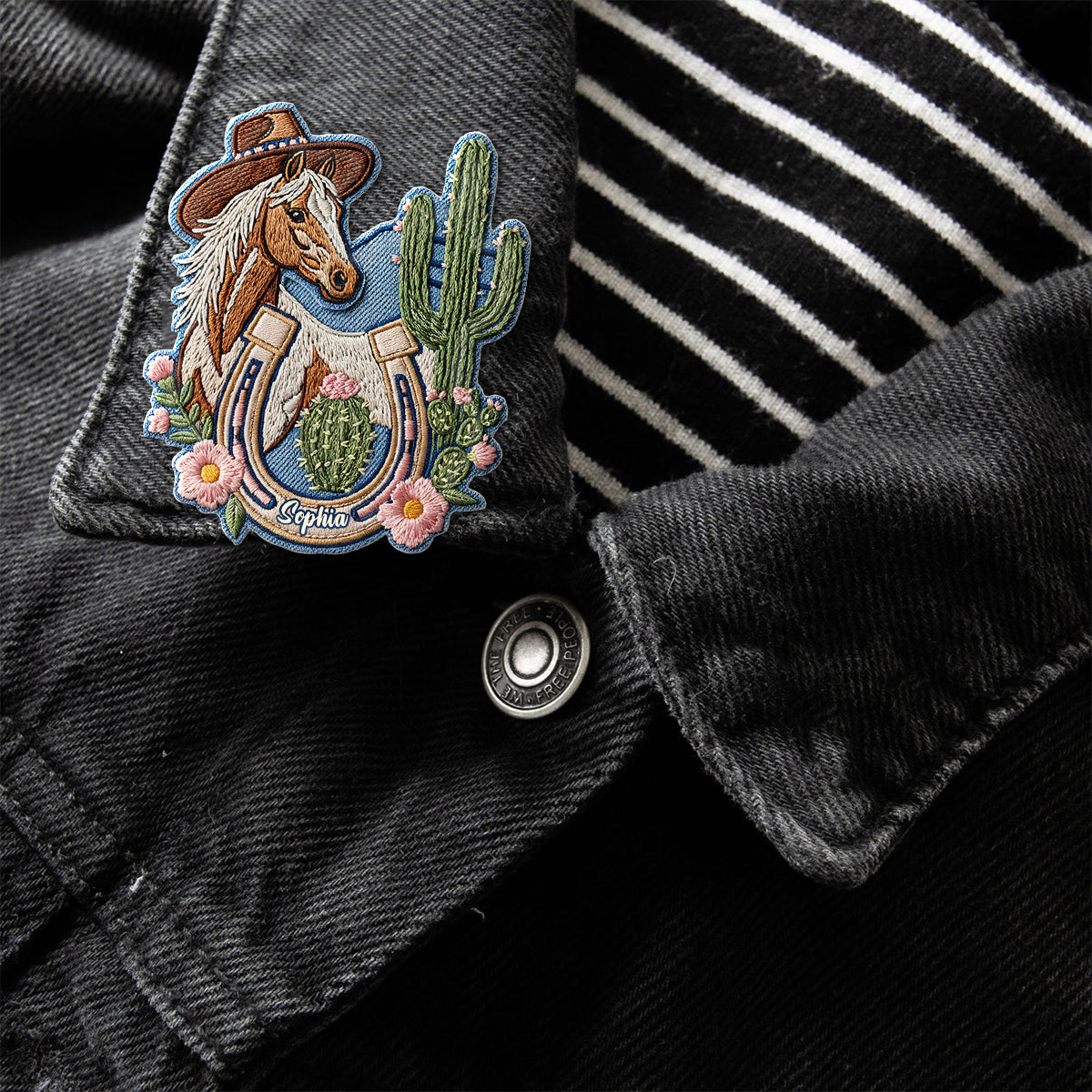 Style rodéo western - Épinglette de cowgirl personnalisée