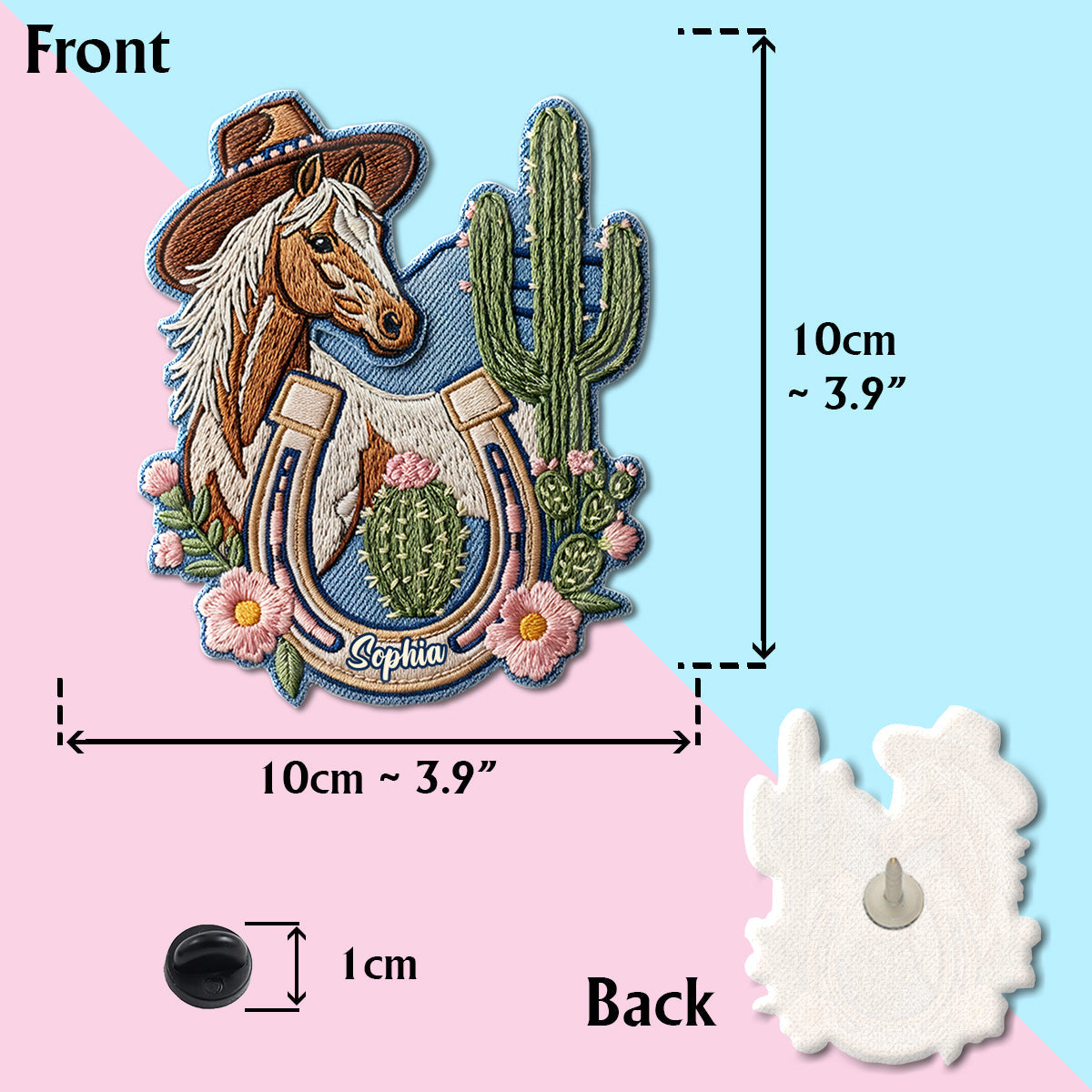 Style rodéo western - Épinglette de cowgirl personnalisée