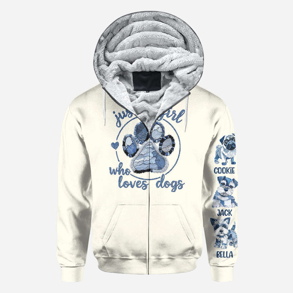 Einfach ein Mädchen, das Hunde liebt – personalisiertes T-Shirt mit Hundemotiv