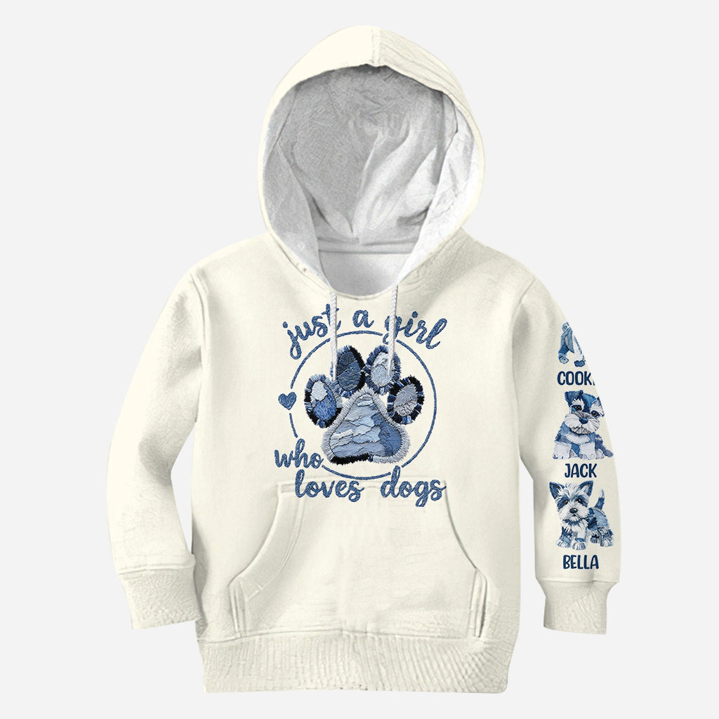 Einfach ein Mädchen, das Hunde liebt – personalisiertes T-Shirt mit Hundemotiv