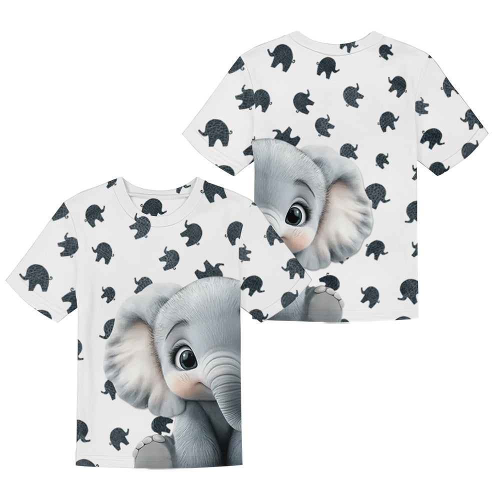 Niedliches Baby-Elefanten-Kleidungsset für Kinder – personalisiertes Elefanten-T-Shirt und Shorts
