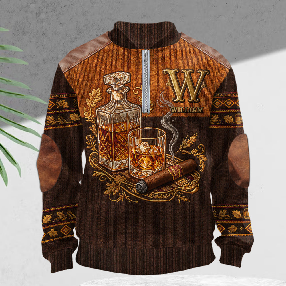Whiskey et Cigare - Sweat à Capuche Personnalisé pour Hommes