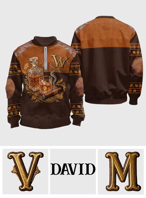 Whiskey et Cigare - Sweat à Capuche Personnalisé pour Hommes
