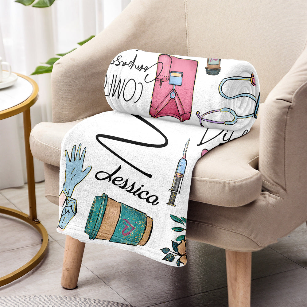 Nursing Is A Work Of Heart - Personalized Nurse Blanket