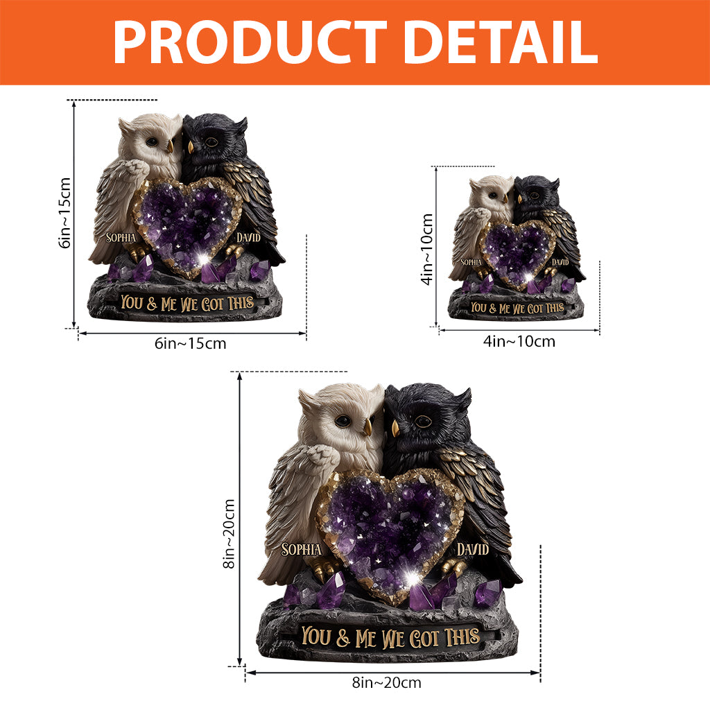 Amethyst Style Owl Couple - Personalized Couple Custom Shaped Acrylic Plaque