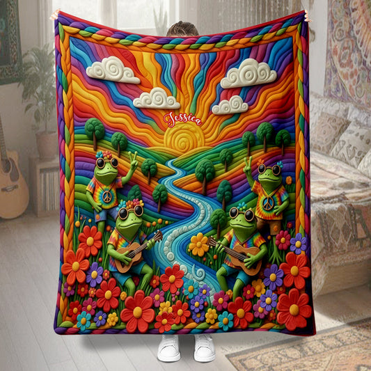 Fleurs hippies - Couverture hippie personnalisée