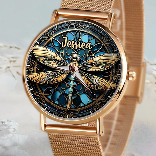 Magnifique libellule - Montre-bracelet personnalisée pour femme avec libellule 