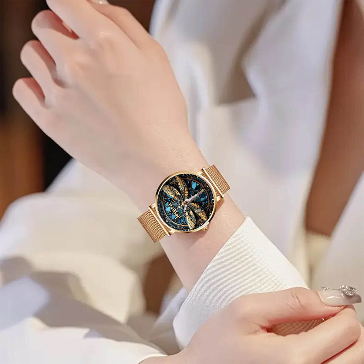 Beautiful Dragonfly - Personalized Dragonfly Women Hand Watch