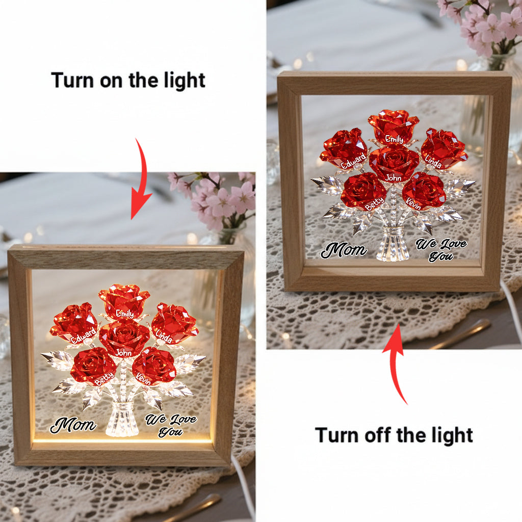 Mother's Day Gifts For Mom, Grandma - Personalized Mother Wooden Frame LED Light