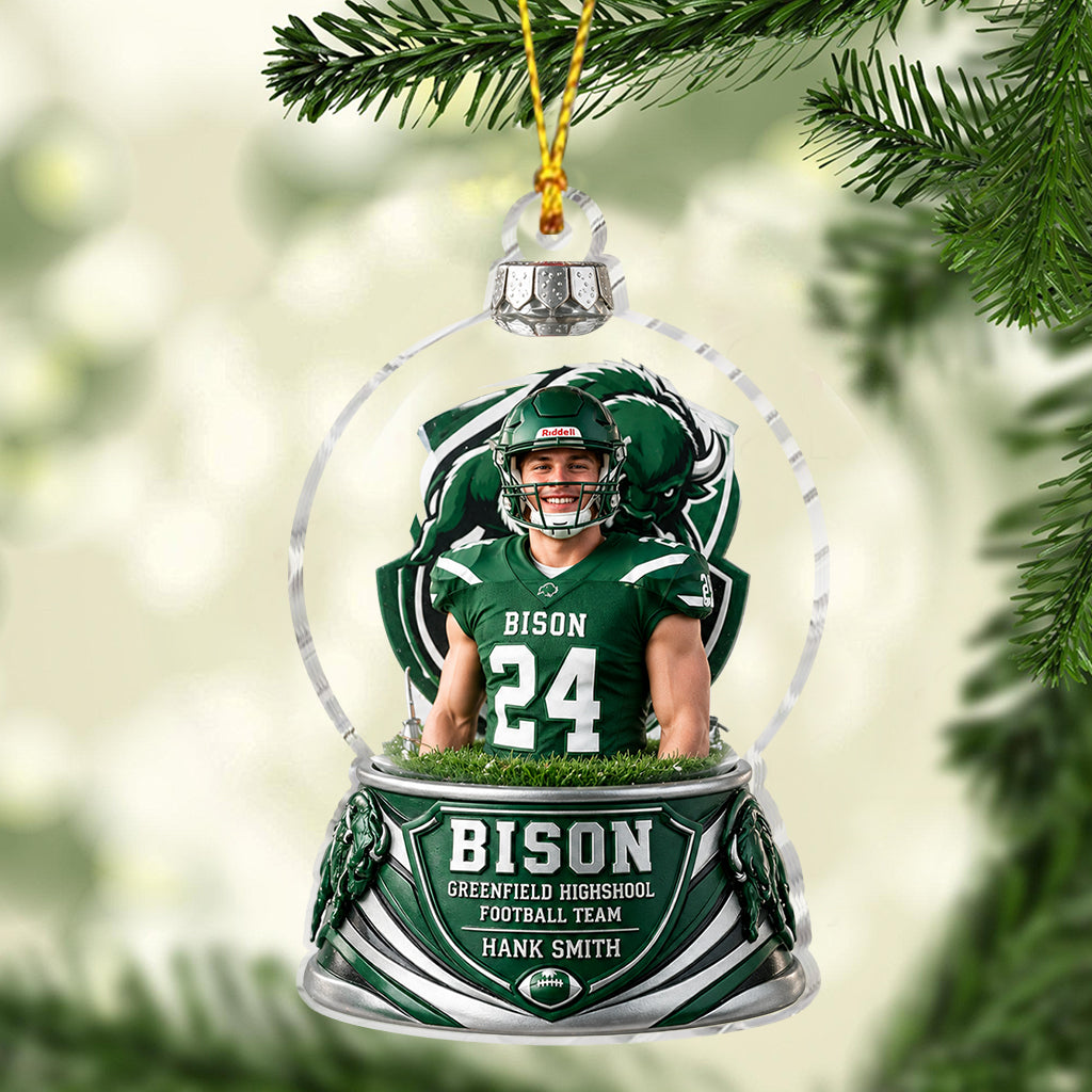Custom Any Sport, Any Photo - Personalized Football Ornament