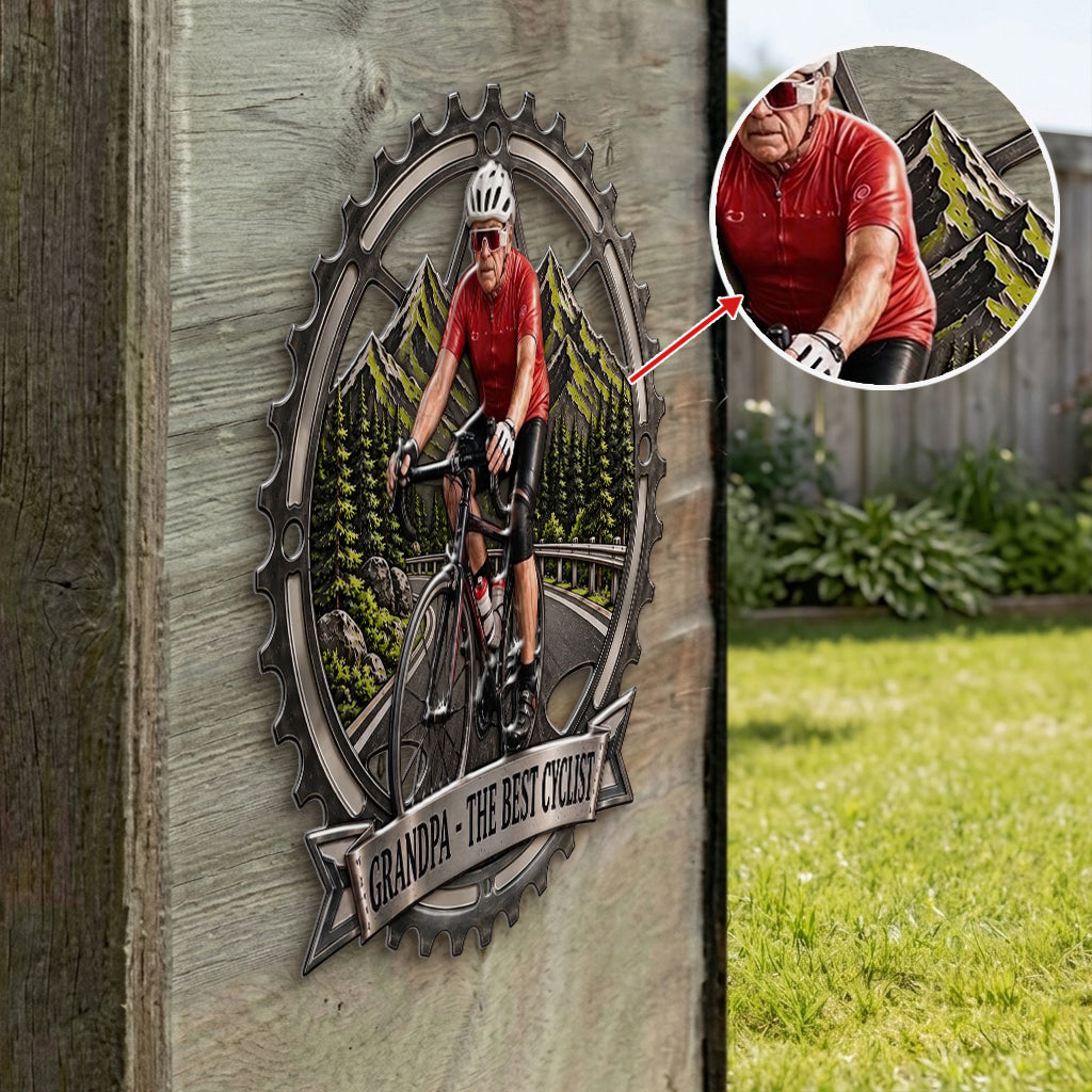 Cycling Lovers Gift, Cyclist Gift - Personalized Cycling 3D Printed Cut Metal Sign